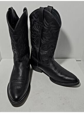 Ariat Heritage Men's Western R-Toe Black Leather Cowboy Boots Size 12 D